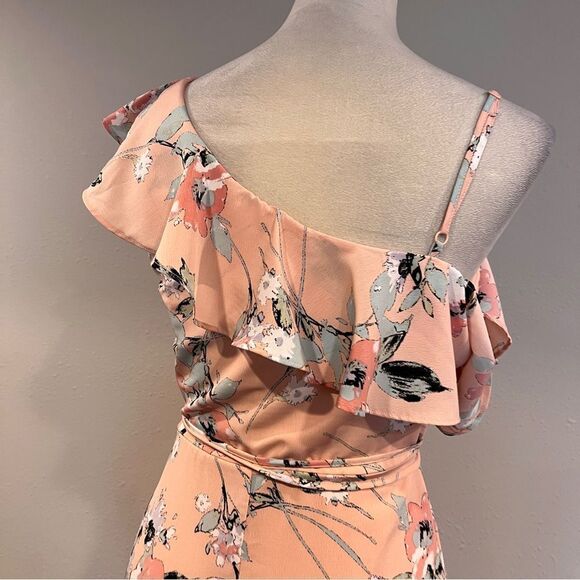 Floral Pink Ruffle Maxi Dress - Picture 9 of 15